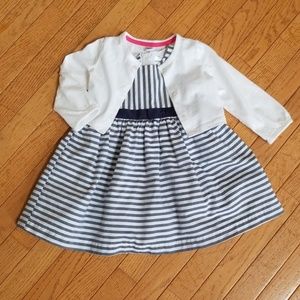 Toddler Striped Easter Dress W/ Cardigan